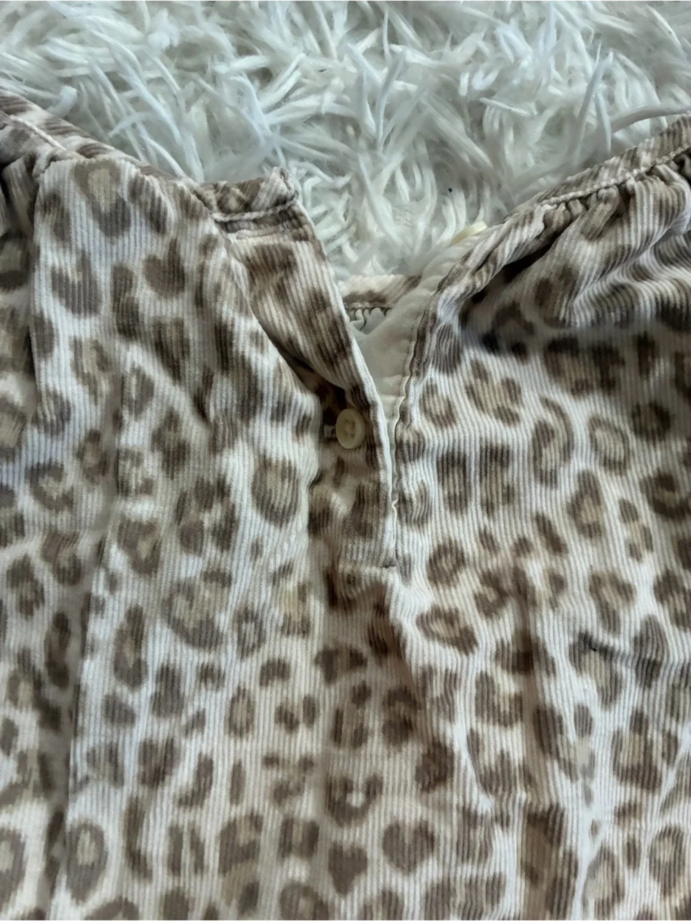Baby Gap 100% Cotton Animal Leopard Print Corduroy Dress Toddlers Girls 4 Tan